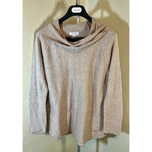 Calvin Klein Heathered Oatmeal Cowl Neck Pullover Sweater - XL